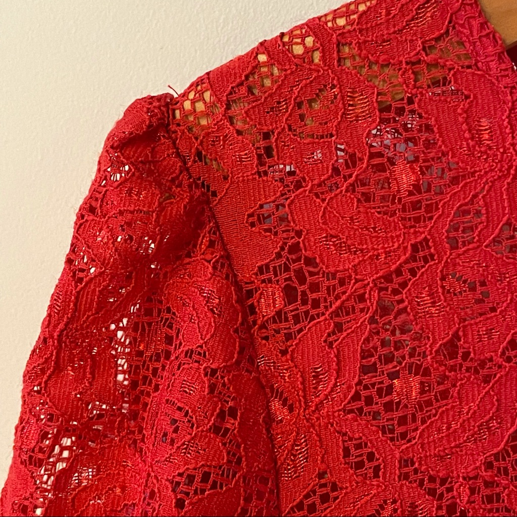 M&S Nwt Red Lace Dress Us Sz 10 /Uk Sz 14